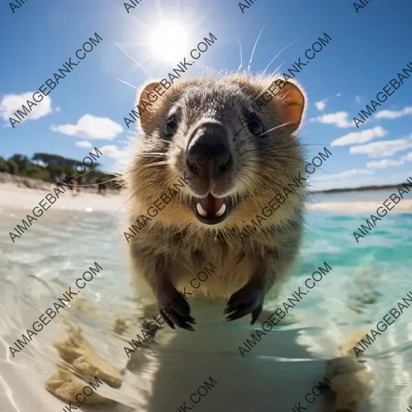 In a frame: the cheerful quokka captured with its irresistible smile