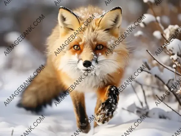 Capturing the agile red fox as it prowls in the winter