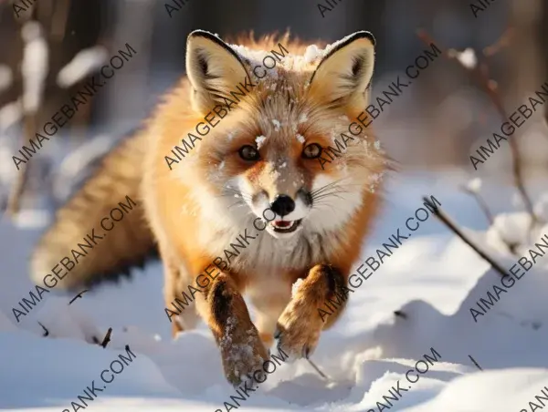 In a frame: the agile red fox captured as it prowls in the winter