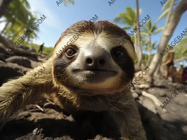 Endearing sloth in a slow-motion lifestyle beautifully framed