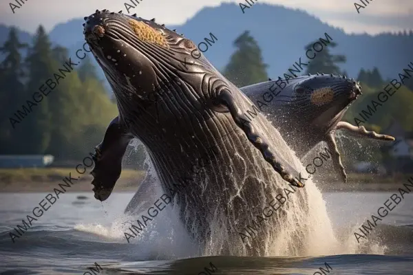 A frame for the photograph of the pair of humpback whales