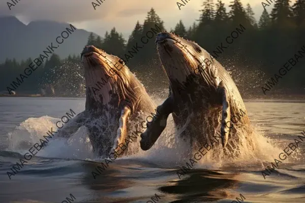 In a frame: the pair of humpback whales captured in a photograph