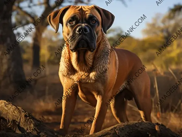 In a frame: the watchful Bullmastiff captured