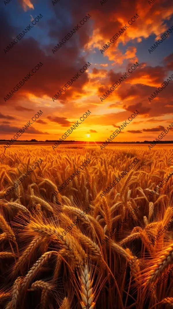 Golden Sunrise over Fields: A Breathtaking View