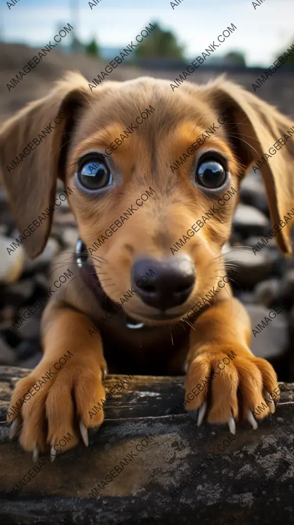 Mischievous Dachshund Puppy: A Giggle in Fur