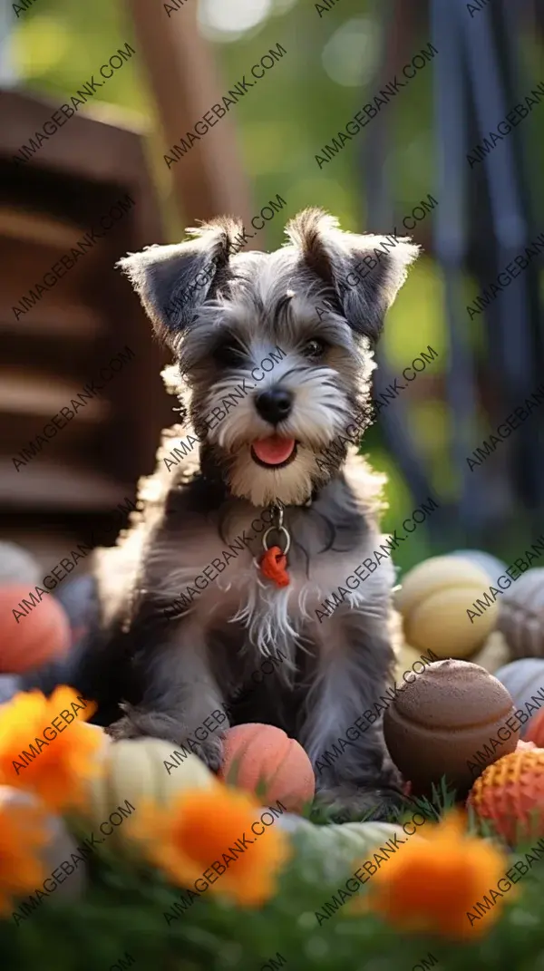 Miniature Schnauzer Puppy Smiles at Play