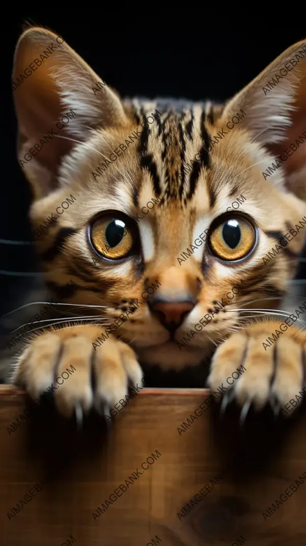 Playful Ocicat Kitten Captured in Play