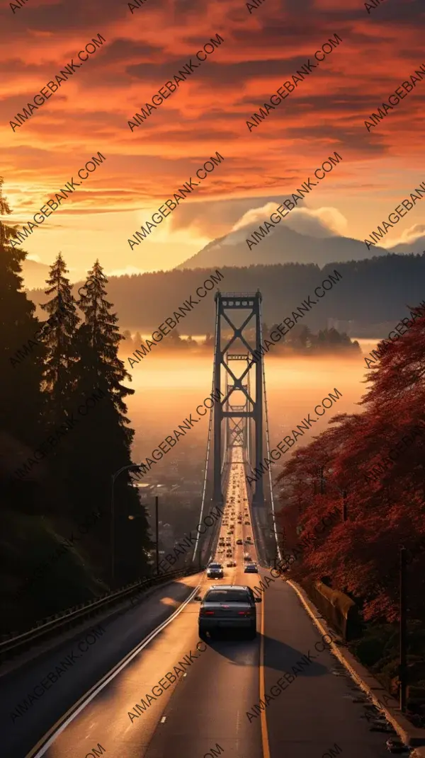 Immerse in the beauty of Vancouver&#8217;s majestic Lions Gate Bridge.