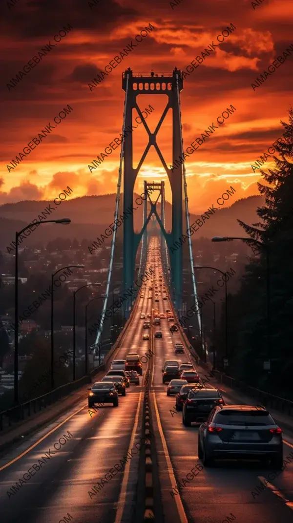 Marvel at the architectural wonder of the majestic Lions Gate Bridge in Vancouver.