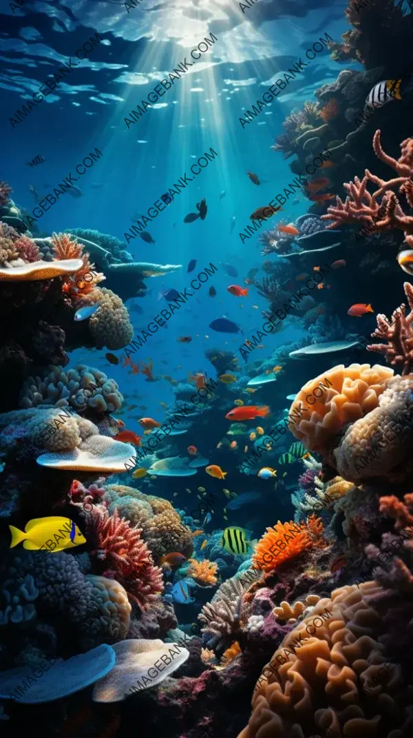 Experience the vitality and energy of vibrant coral reef life.