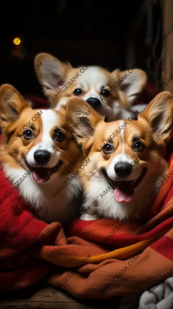 Background Contented Corgi Puppies: Delight in Their Joy