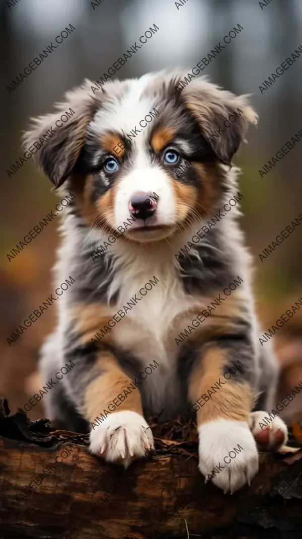 Curious Australian Shepherd &#8211; Pup&#8217;s Playful Gaze