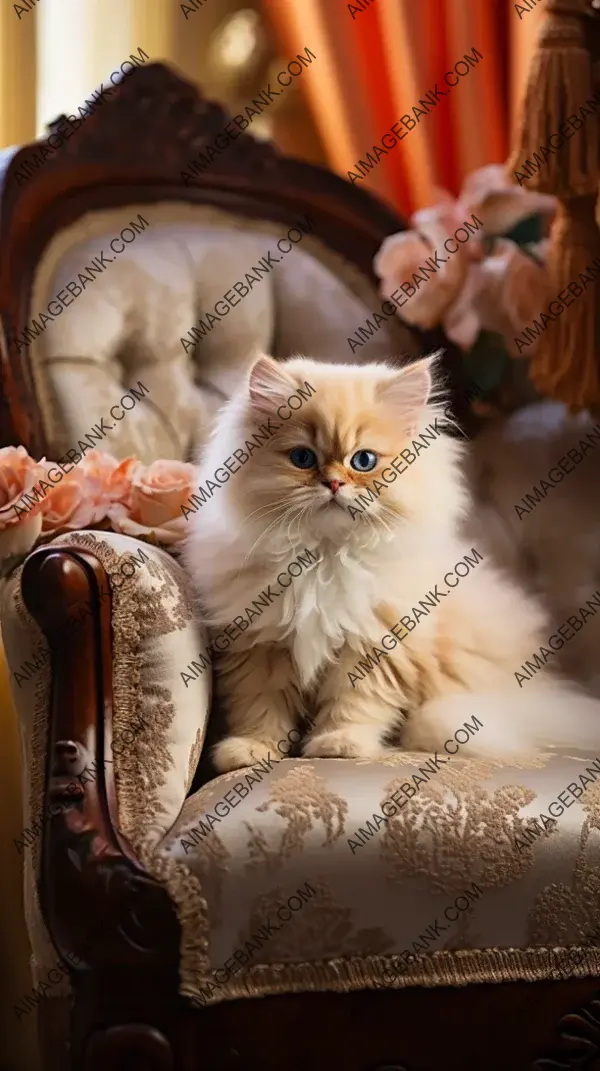 Elegant Persian Kitten in Enchanted Scene