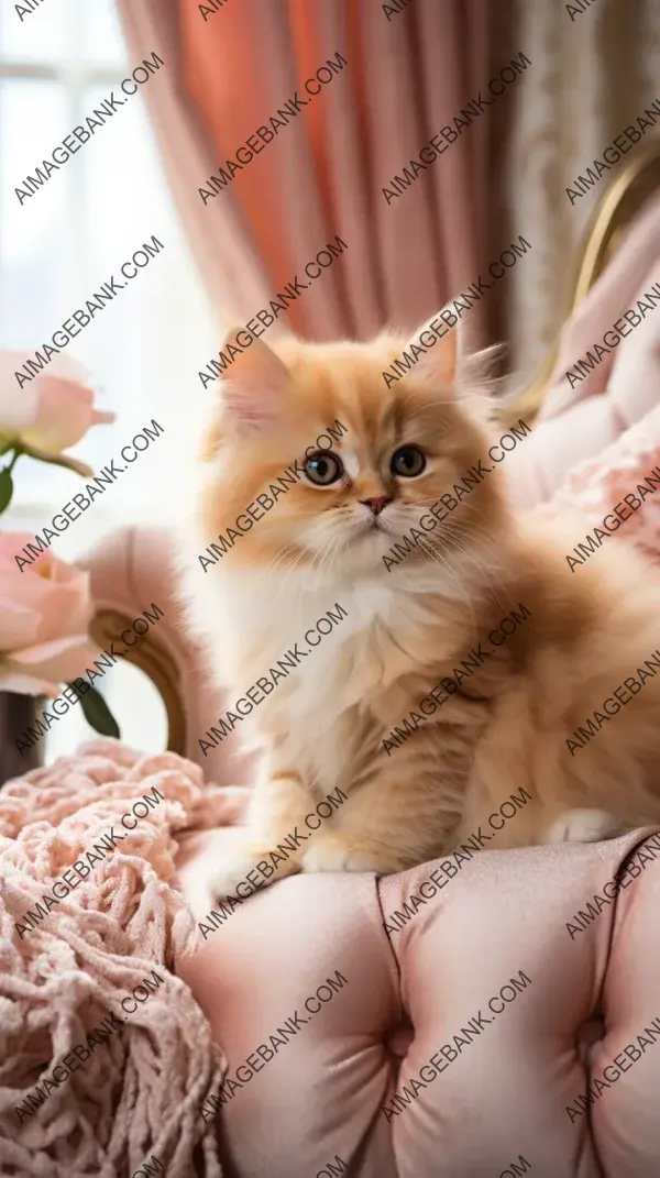 Graceful Persian Kitten Captivates Gaze