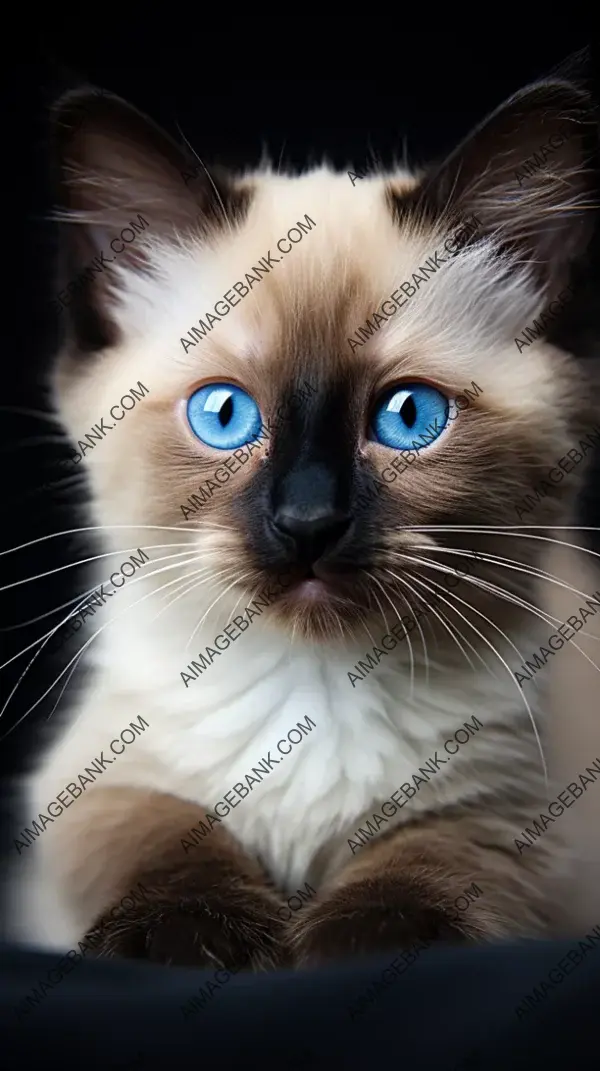 Elegant Siamese Kitten Radiates Elegance