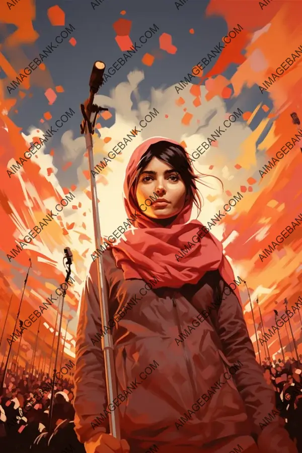 Design Focused Malala Yousafzai in Vector Illustration