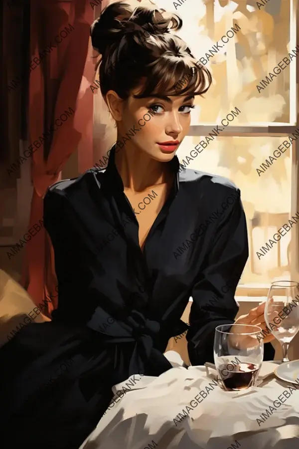 Depict Graceful Audrey Hepburn in Vector Illustration