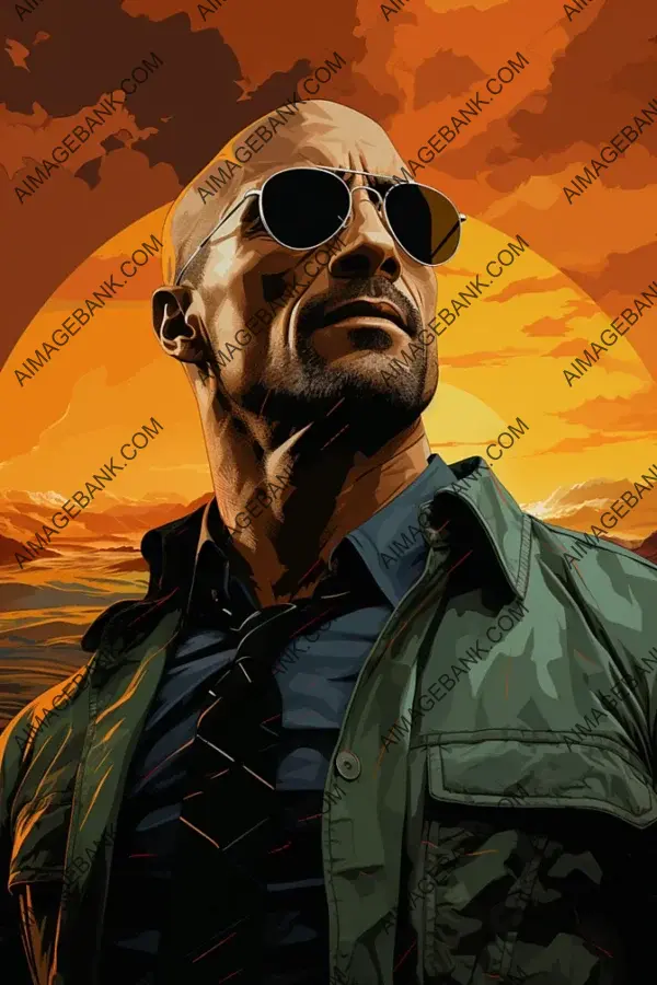 Design Strong Dwayne Johnson in Vector Illustration