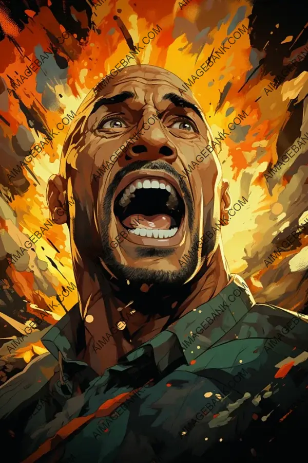 Create Empowering Dwayne Johnson in Vector Illustration