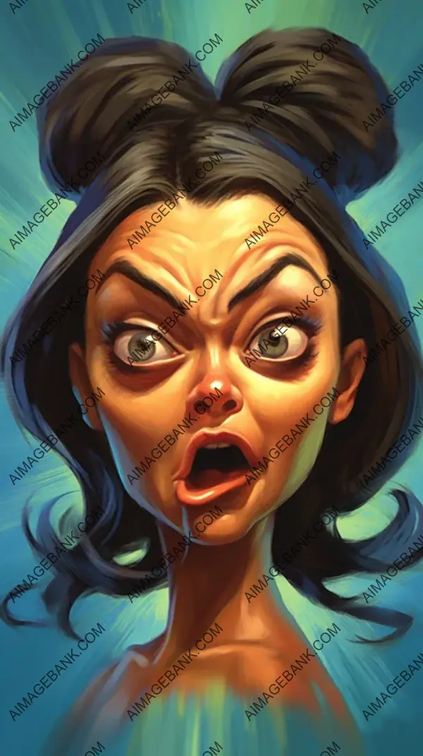 Mila kuniss caricature art: Extreme 3D Humor and Charisma.