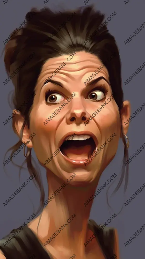 Sandra bullocks caricature art: Iconic Actress in Art.