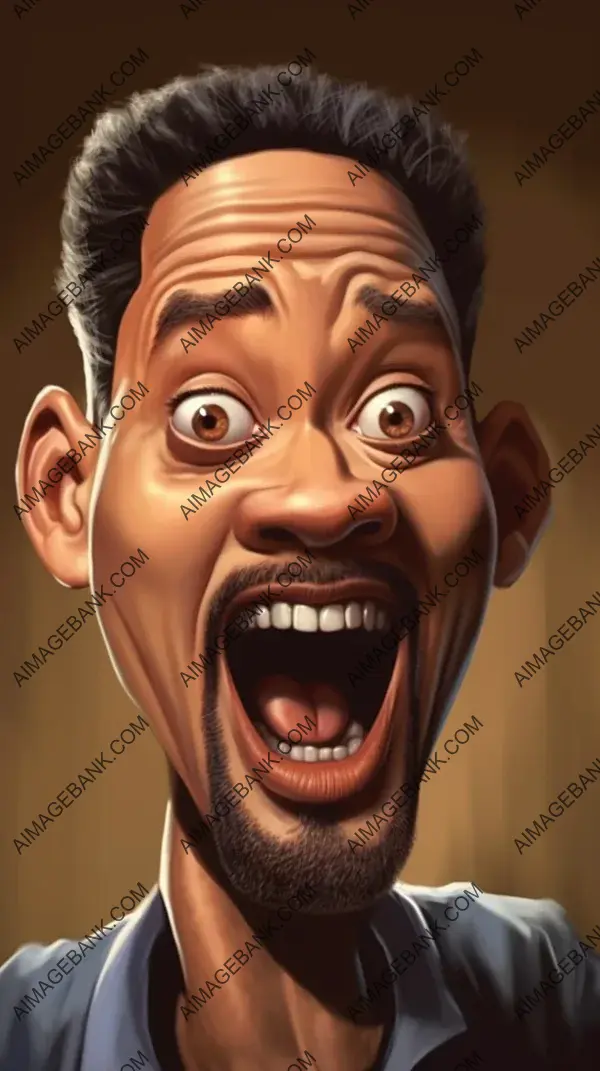 Will smiths caricature art: Captivating 3D Expression Unveiled.