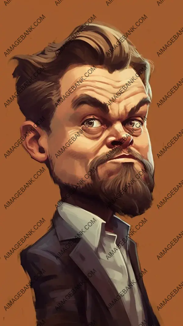 Leonardo dicaprios caricature: Playful 3D Expression of Charisma.