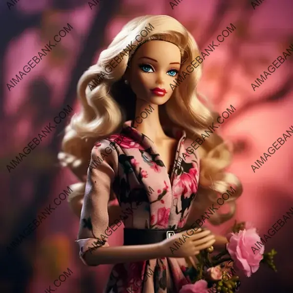 Glamorous Barbie Doll Coloring Illustration