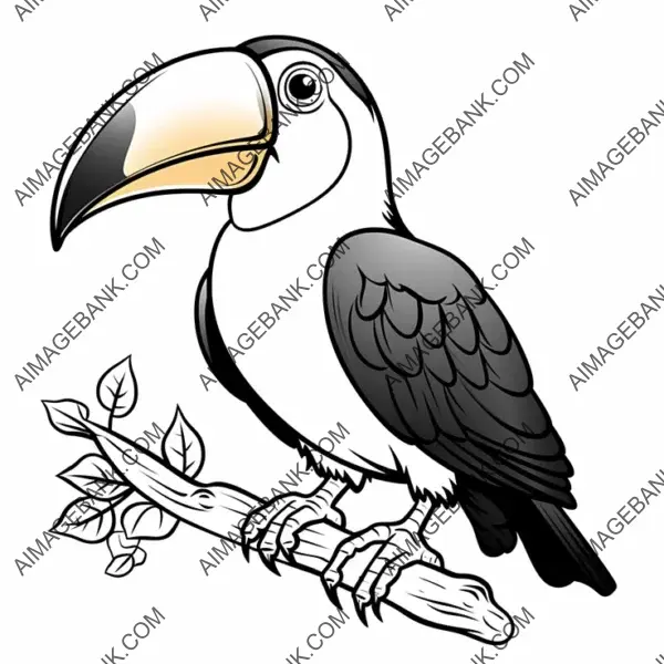 Add vibrancy to a cute toucan illustration with your coloring.