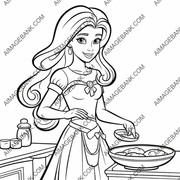 Let your coloring skills sizzle as you bring Barbie&#8217;s cooking scene to life.