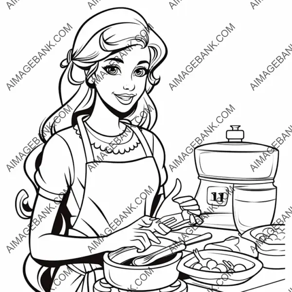 Let your creativity simmer as you color the delightful Barbie cooking isolated page.