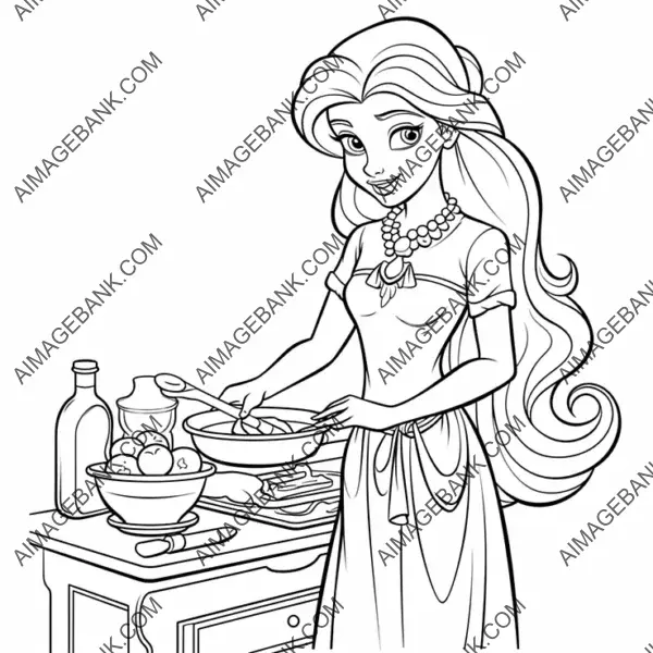 Immerse yourself in the joy of cooking with Barbie through coloring.