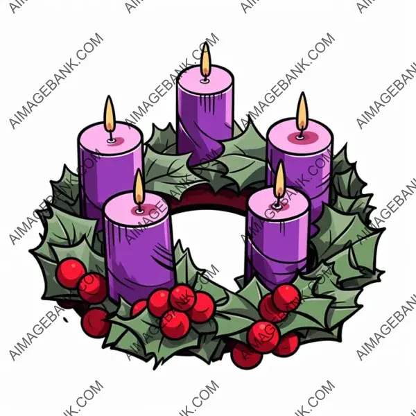 Kids&#8217; Coloring Page Featuring a Simple and Funny Advent Wreath