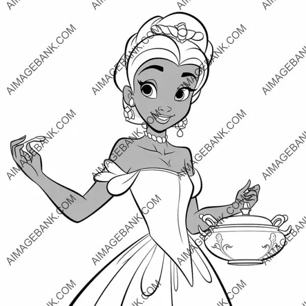 Culinary Enchantment: Princess Coloring Fun