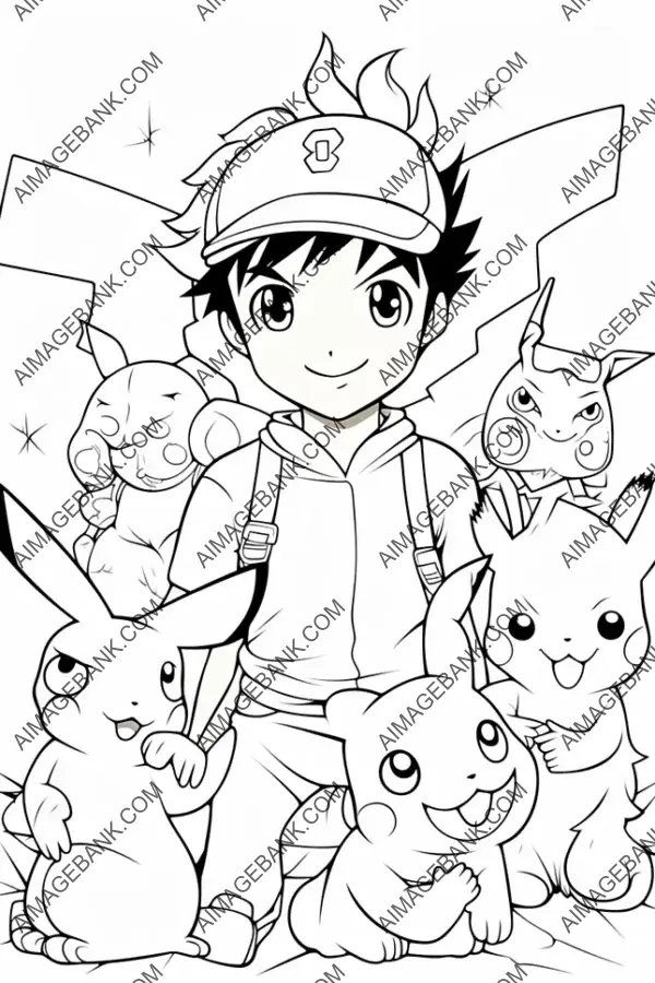 Pikachu&#8217;s Gang: Printable Coloring Fun