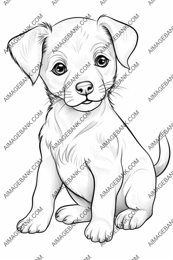 Puppies at Play: Printable Coloring Adventure