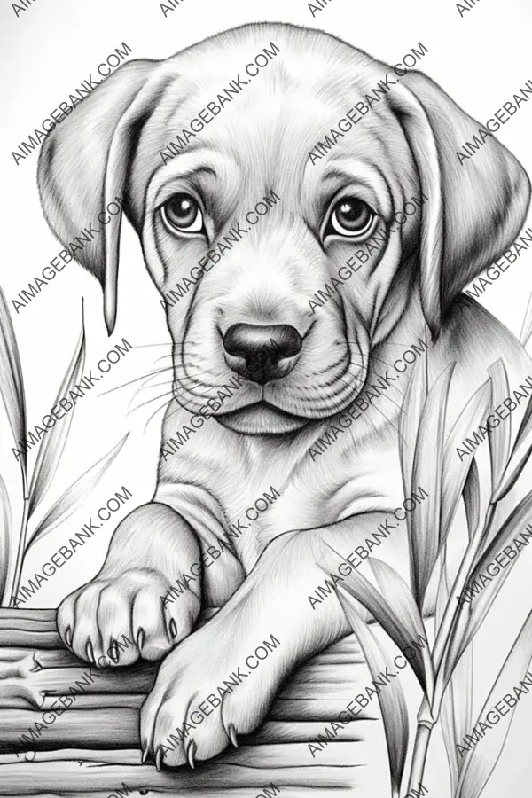 Coloring Cute Puppies: Printable Coloring Joy