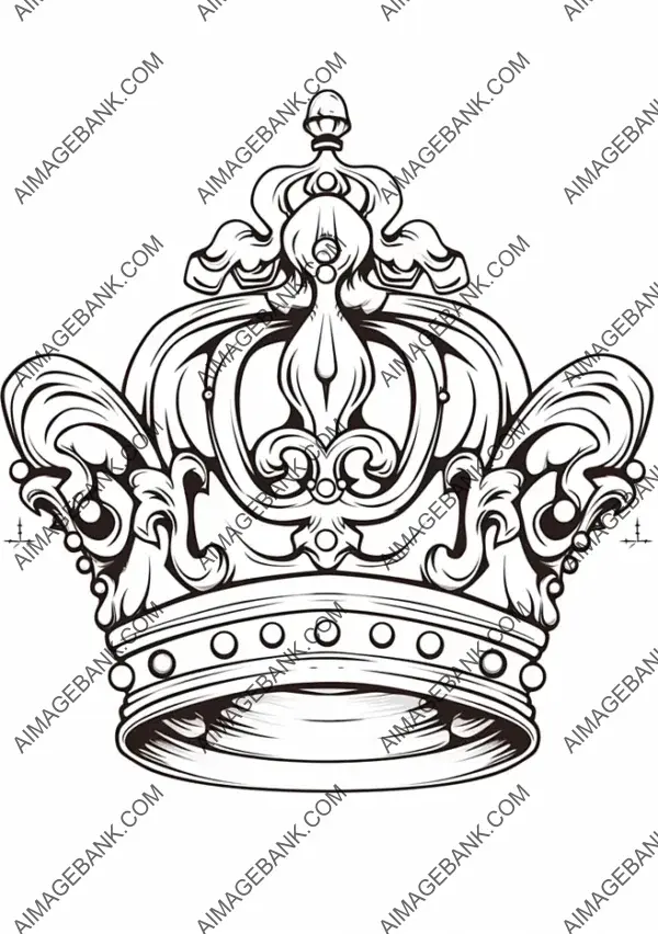 Graffiti Crown: Coloring Page of Urban Royalty