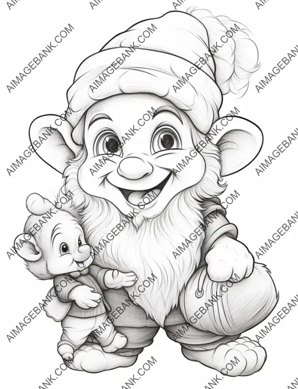 Adorable baby gnome teddy bear in a Pixar manner