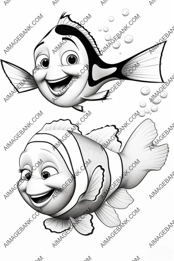 Deep-sea affection: Marlin and Nemo&#8217;s heartwarming underwater affection.