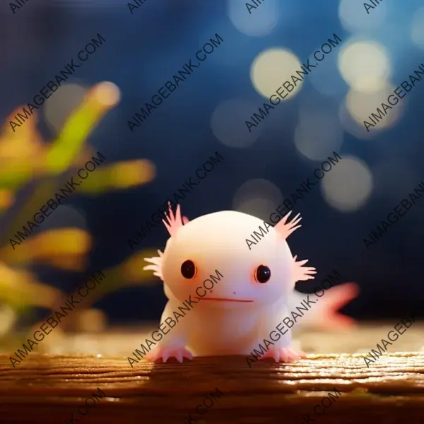 Thriving in a white aquatic haven, the axolotl captivates hearts.