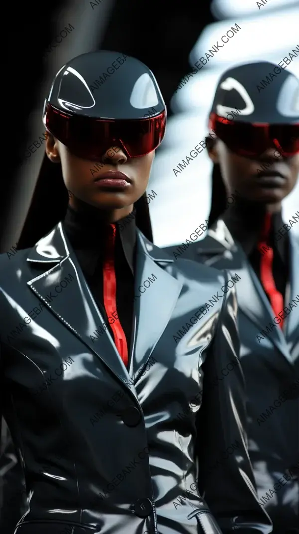 Power suits redefine professionalism and style in the futuristic world.