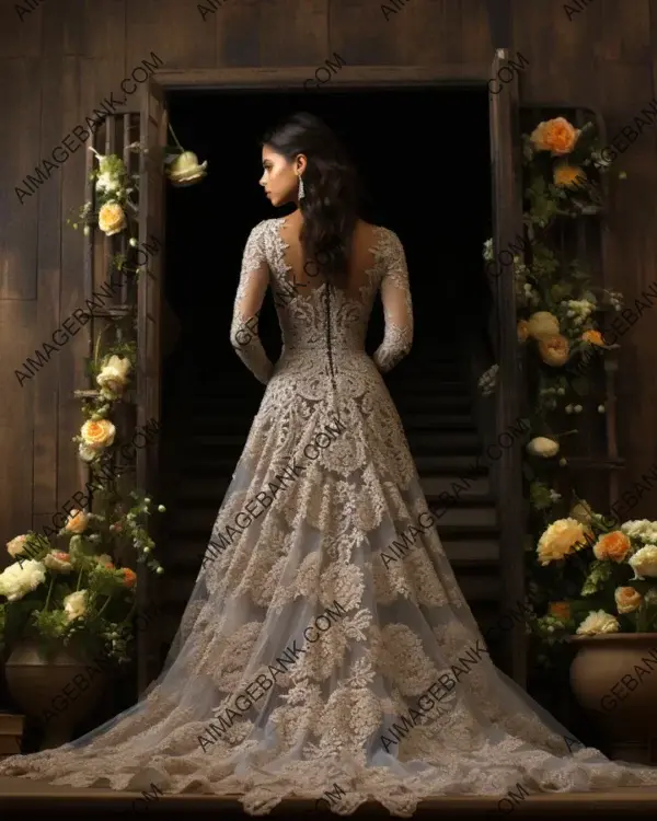 Step into the world of lace wedding dresses with romantic designs.