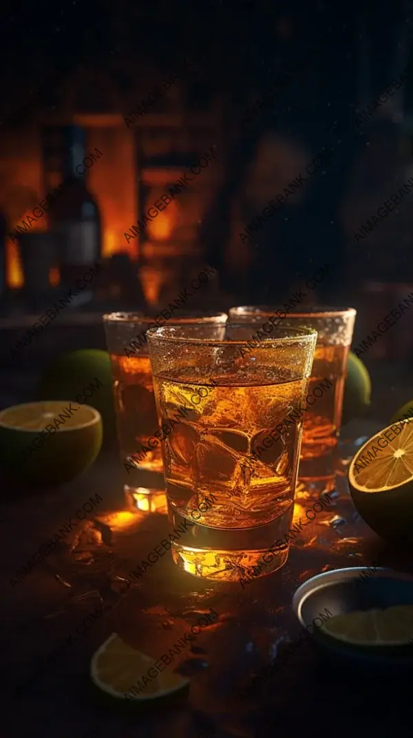 Savor the richness of tequila as the light particles create a hazy ambiance.