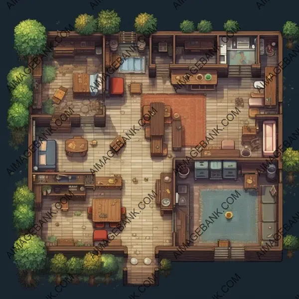 Design Pixel Art Map with Hideout.