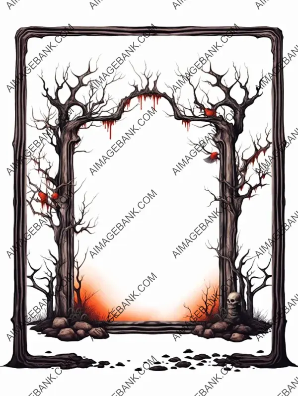 Discover Creepy Frame with White Background.