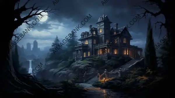 Discover Eerie Moonlit Haunted Mansion.