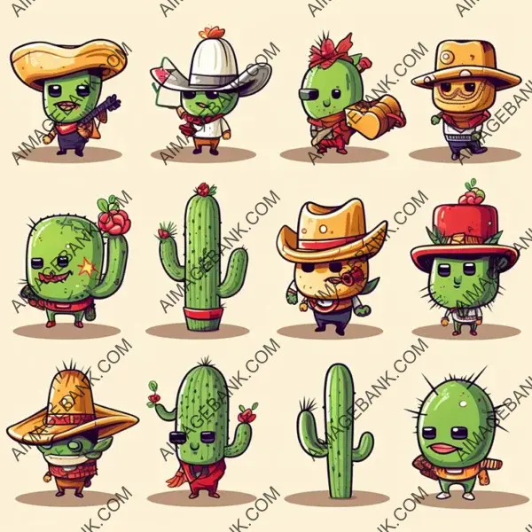 Enjoy Cute Cacti Standalone Drawings.