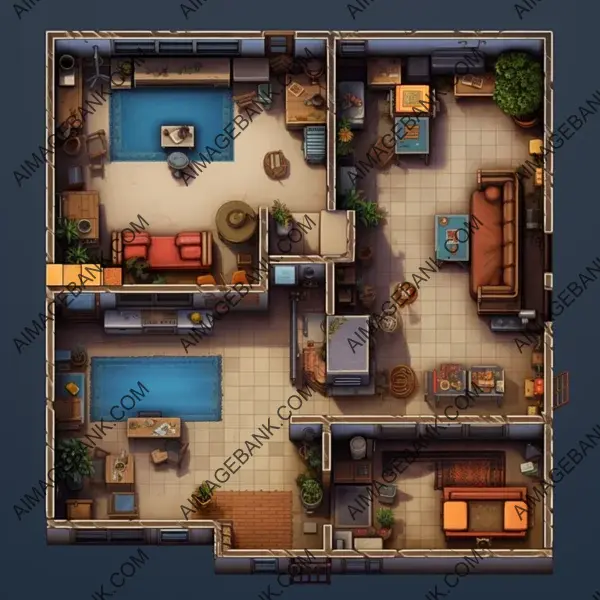 Immerse in Top-Down Tileset of Ghetto Apartments.