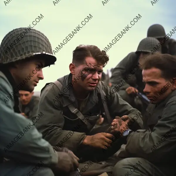 Wounded Soldiers at Omaha Beach: An Evocative Image of Sacrifice